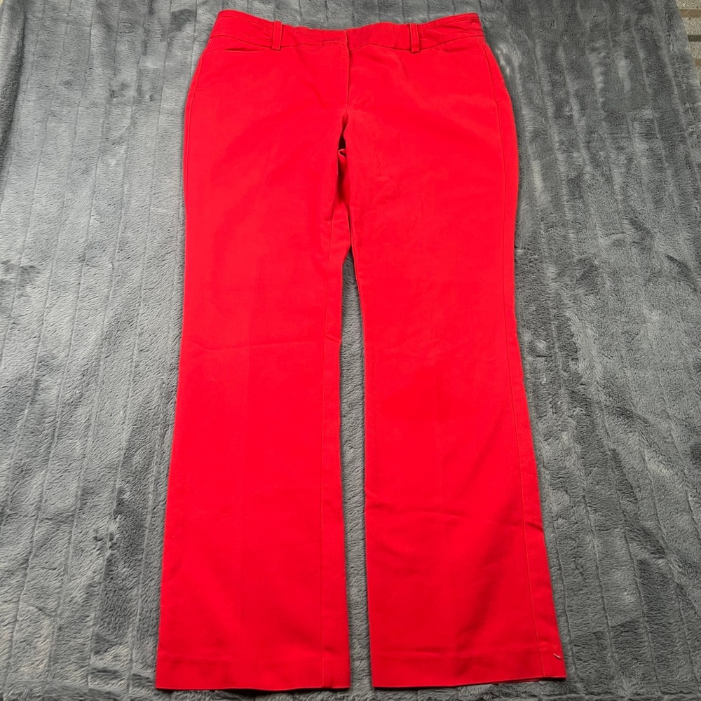 NY&C New York & Company Red Bootcut Dress Pants Womens 14 Tall Stretch Career